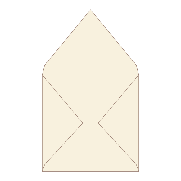 Square Pointed Flap Envelope open