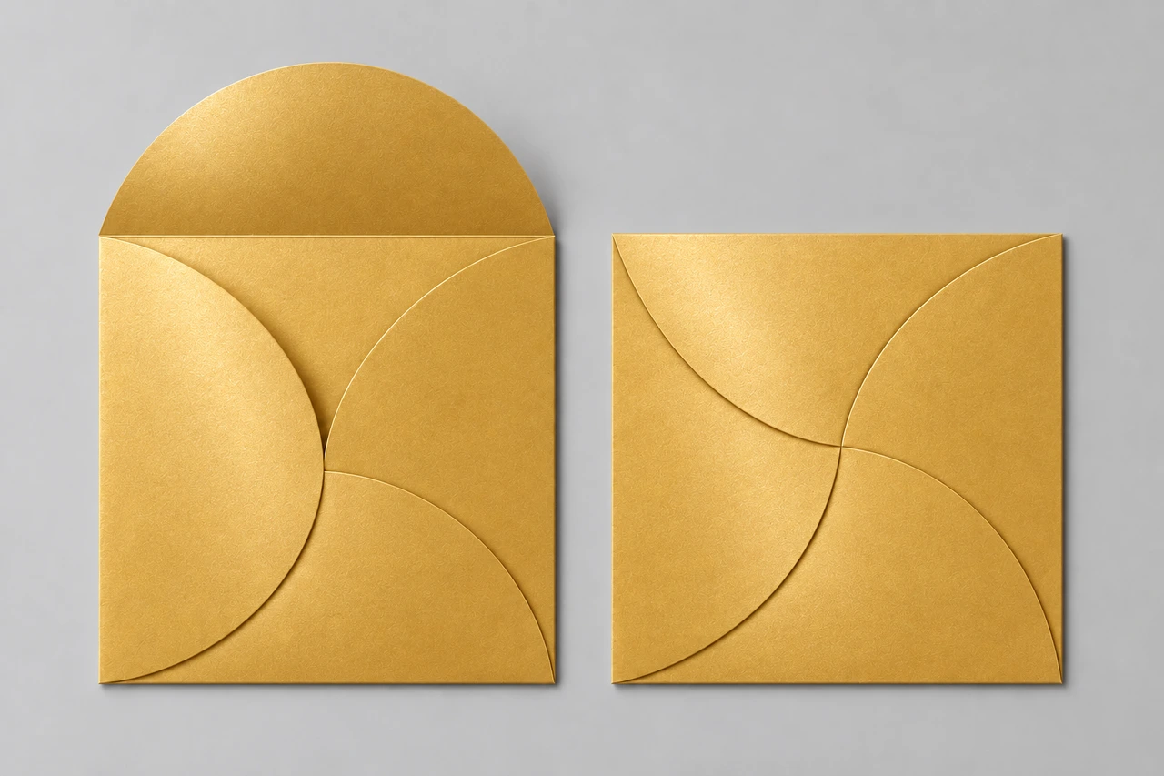Aurum envelope, open and closed