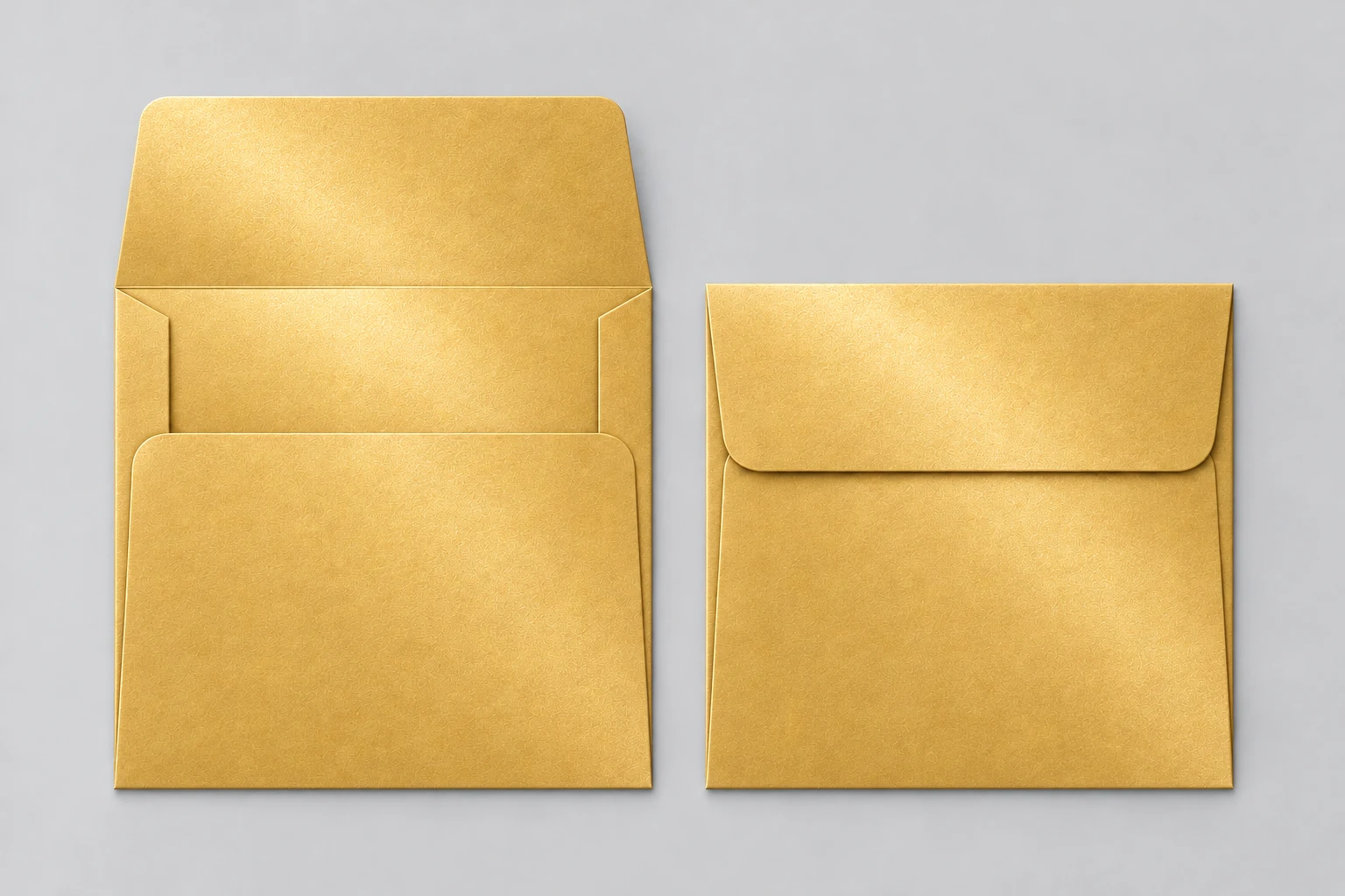 Aurum envelope, open and closed