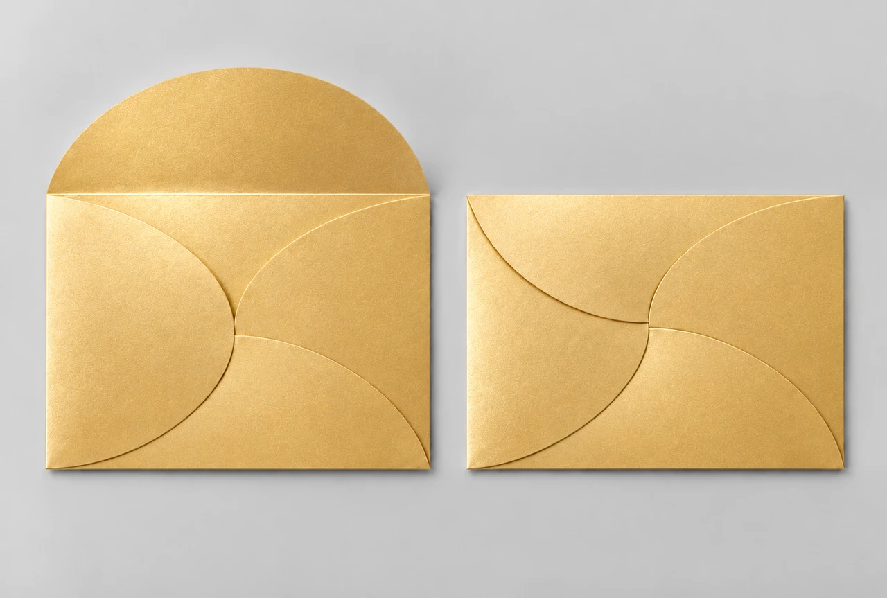 Aurum envelope, open and closed